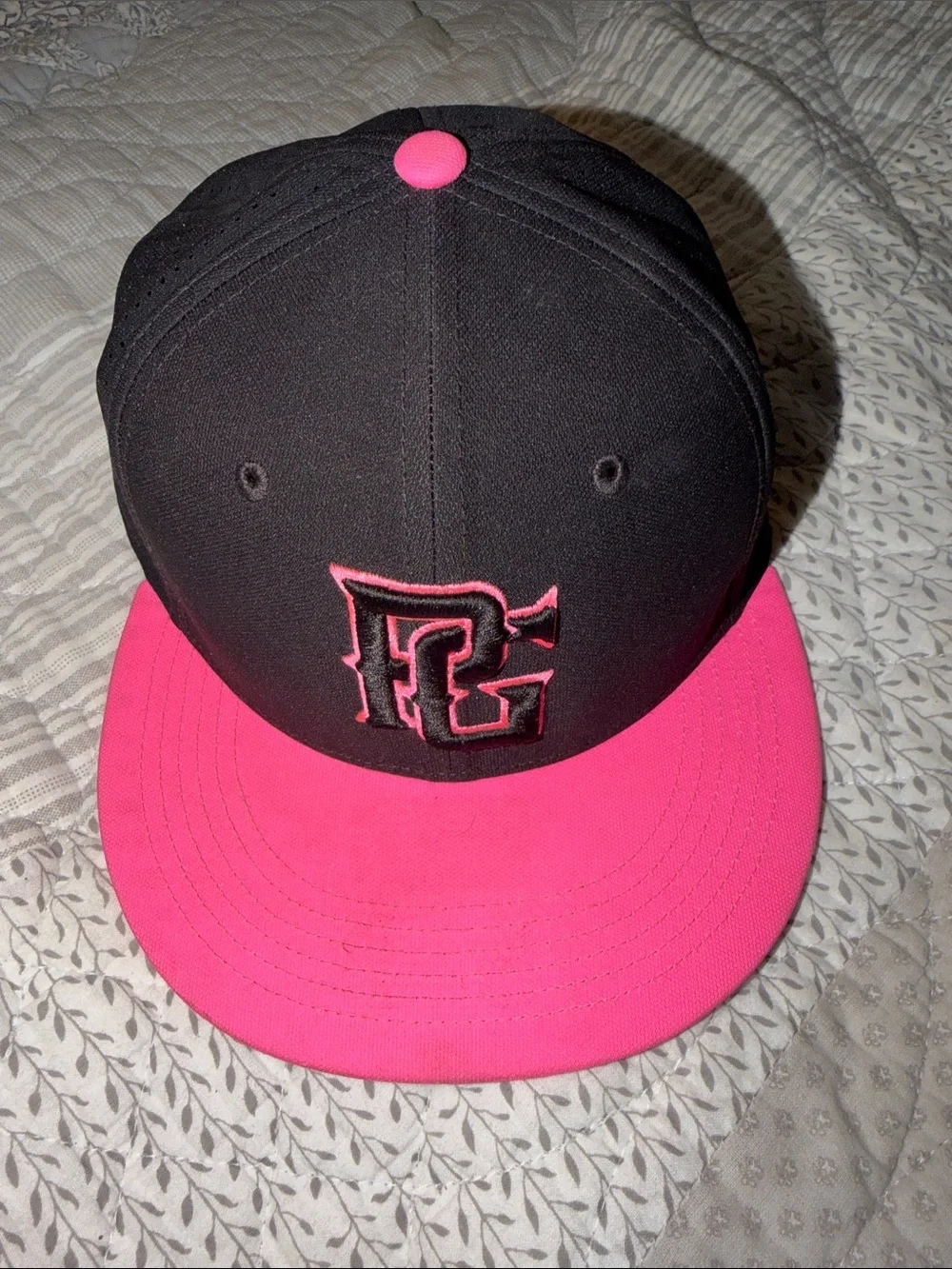Perfect Game Kids Black and Pink Snapback Hat with Embroidered Logo